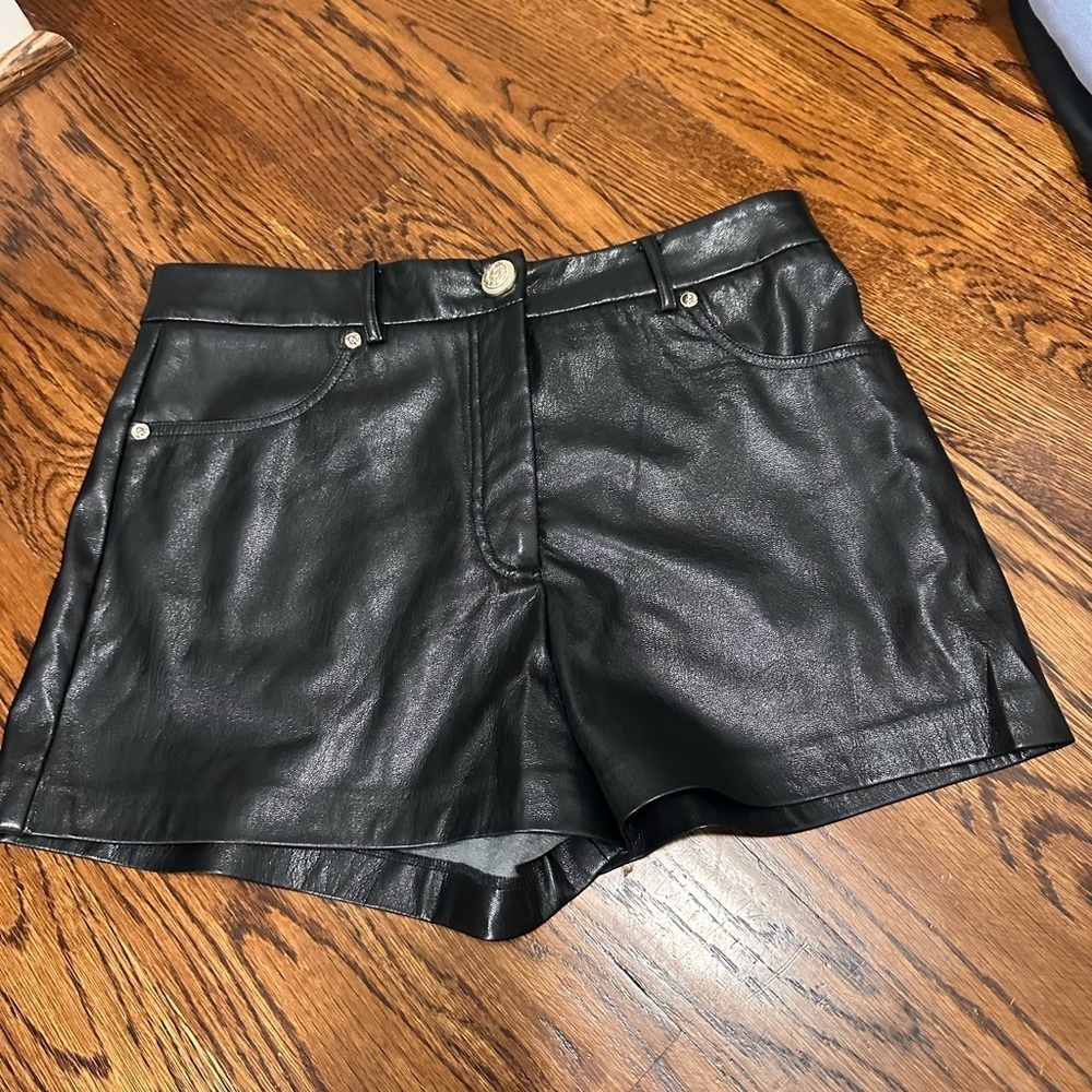 Generation Love Black Leather High Waist Shorts